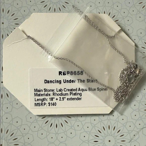 Elegant Silver and Blue Necklace - Picture 3 of 3